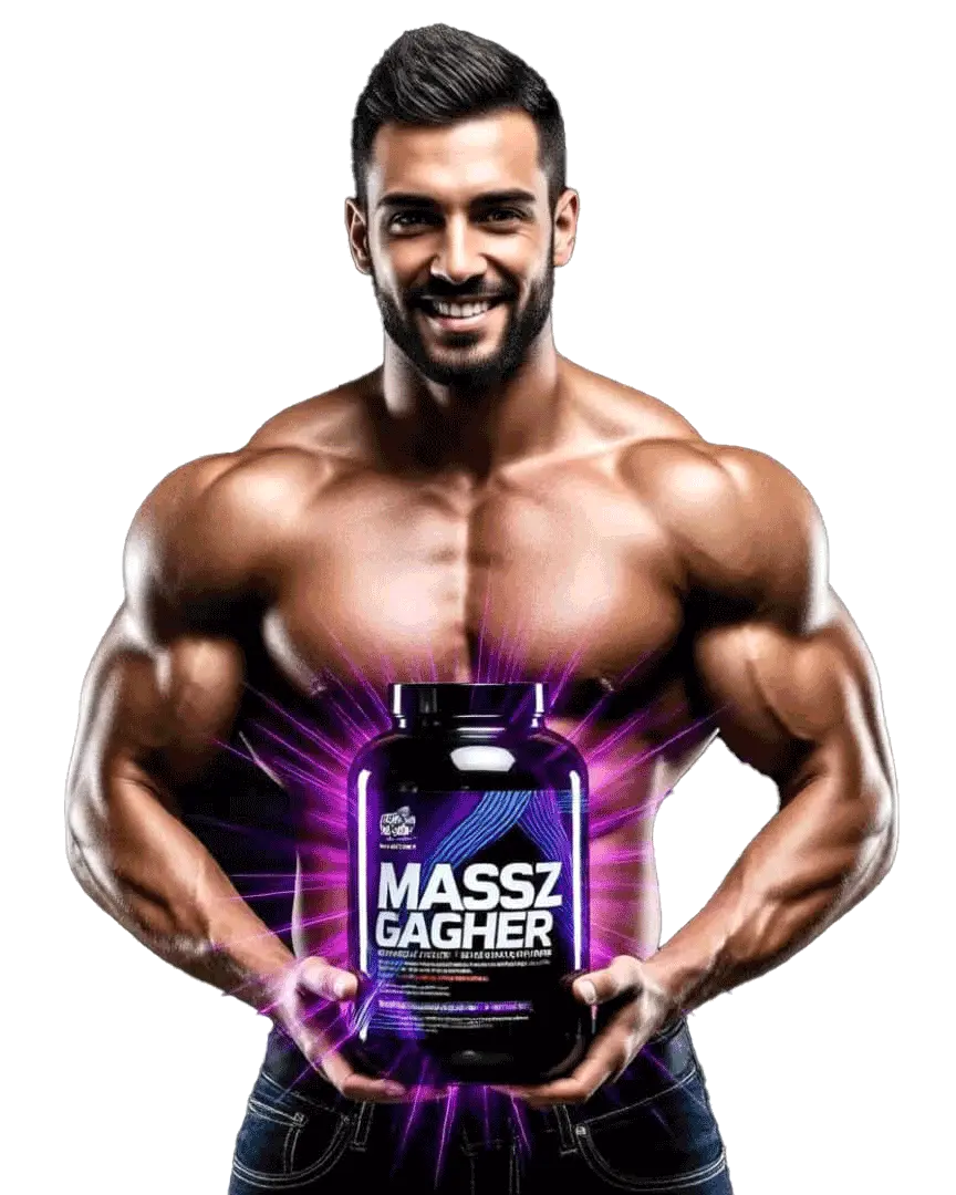 مردی بدنساز با گینری در دست